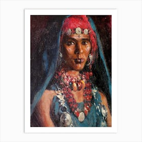 Young Woman With Necklaces, Carlos Abascal Art Print