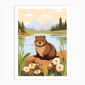 Baby Animal Illustration  Beaver 4 Art Print