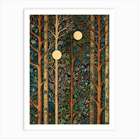 William Morris Moonlight In The Forest 146 Art Print