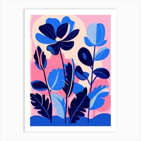 Blue Flower Illustration Cyclamen 2 Art Print