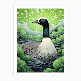 Ohara Koson Inspired Bird Painting Canada Goose 4 Art Print