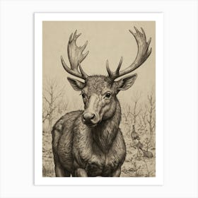 Deer In The Woods 5 Art Print