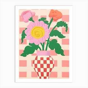 Roses Flower Vase 4 Art Print