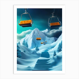 Ski Lift Art Print