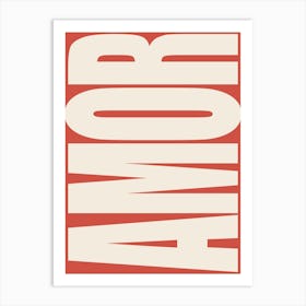 Amor - White & Red Art Print