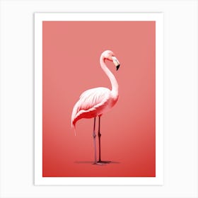 Minimalist Flamingo 1 Illustration Art Print