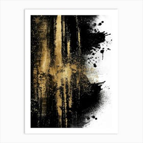 Abstract Black And Gold Painting 43 Art Print