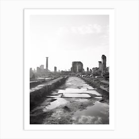 Ostia, Italy, Black And White Photography 1 Art Print