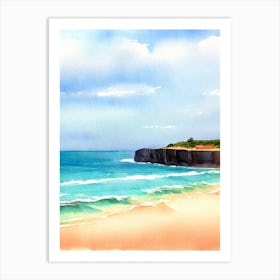 Mona Vale Basin Beach, Australia Watercolour Art Print
