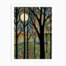 William Morris Moonlight In The Forest 80 Art Print