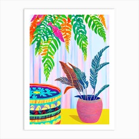 Boston Fern Eclectic Boho Plant Art Print