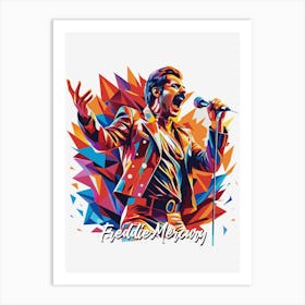 Freddy Mercury 01 Portrait Music Icon Style WPAP Pop Art Art Print