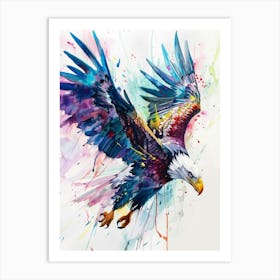 Eagle Colourful Watercolour 3 Art Print