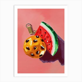 Watermelon Slice Oil Painting 6 Art Print