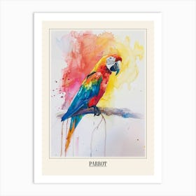 Parrot Colourful Watercolour 1 Poster Art Print