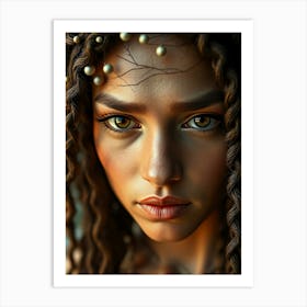 Portrait Of A Woman With Dreadlocks Art Print