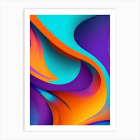 Abstract Colorful Waves Vertical Composition 37 Art Print