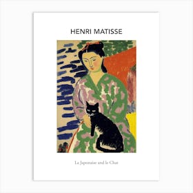 Matisse Inspired  La Japonaise With A Black Cat Museum Art Print