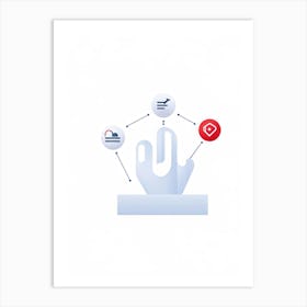 Abstract Digital Illustration Of A Mouse Hand Navigating A Web Application With Navigation Buttons (3) Art Print