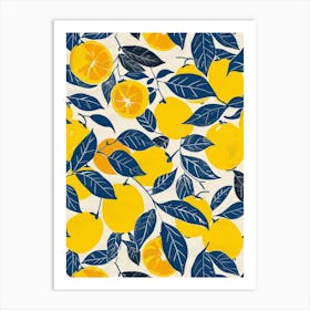 Lemons And Leaves Art Print