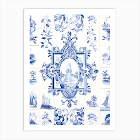 Blue And White Tiles Art Print