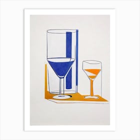 Collins Picasso Line Drawing Cocktail Poster Art Print