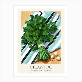 Marche Aux Legumes Cilantro Summer Illustration 6 Art Print