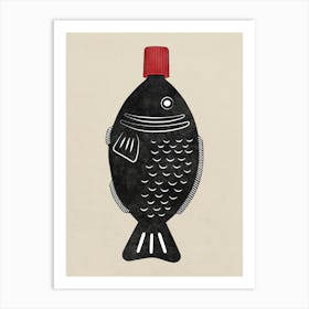 Soy Sauce Fish Beige Art Print