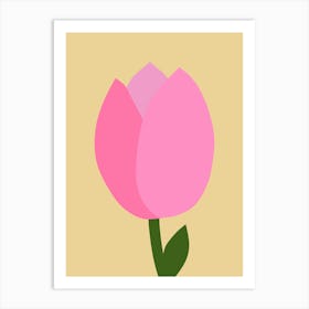 Tulip Pink And Yellow Art Print