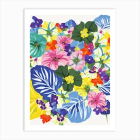 Morning Glory Modern Colourful Flower Art Print