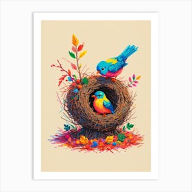 Birds In The Nest 2 Art Print