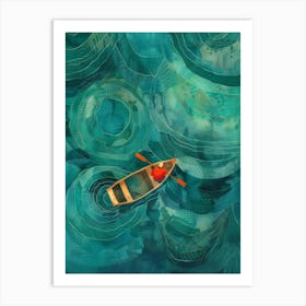 Man In A Boat 2 Art Print