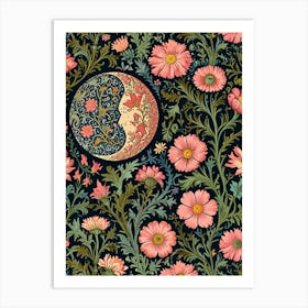 William Morris Moon And Flowers 15 Art Print