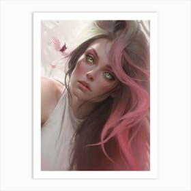 Sophia Brave Girl with pink hair Art Print