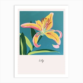 Lily 2 Square Flower Illustration Poster Art Print