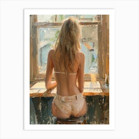 Woman Sitting At A Window 1 Art Print