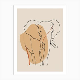 Elephant - Boho, Line Art 11 Art Print