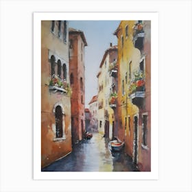 Acquerello paesaggio Urbano italiano Roma o Milano 1 Art Print