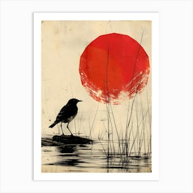 Bird On A Rock Art Print