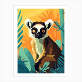 Lemur in Jungle 1 Art Print