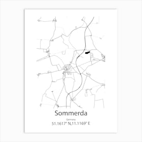 Sommerda,Germany Minimalist Map Art Print