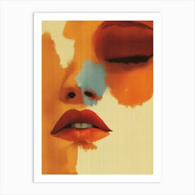 Abstract Woman Face Texture In The Warm Tone Art Print