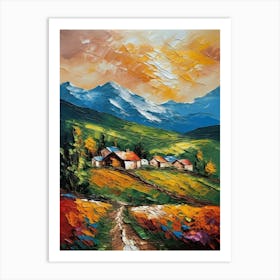 Landscape Knife Palette Oil Painting Art Print