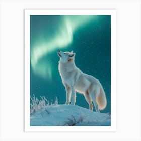 Howling Wolf. Generated with AI. Art Print 1 Art Print