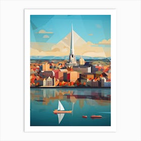 Nantes, France, Geometric Illustration 1 Art Print