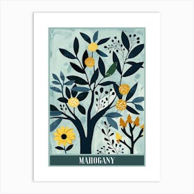 Mahogany Tree Flat Illustration 6 Poster Art Print