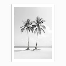 Two Palm Trees On The Beach Art Print