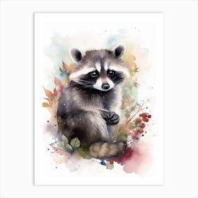 A Chiriqui Raccoon Watercolour Illustration Storybook 2 Art Print