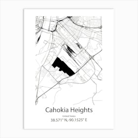 Cahokia Heights,United States Minimalist Map Art Print