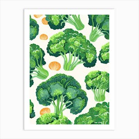 Broccoli Summer Illustration 2 Art Print
